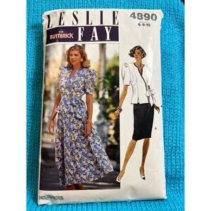Butterick 4890 pattern suit blazer swing straight skirt size 6 8 10